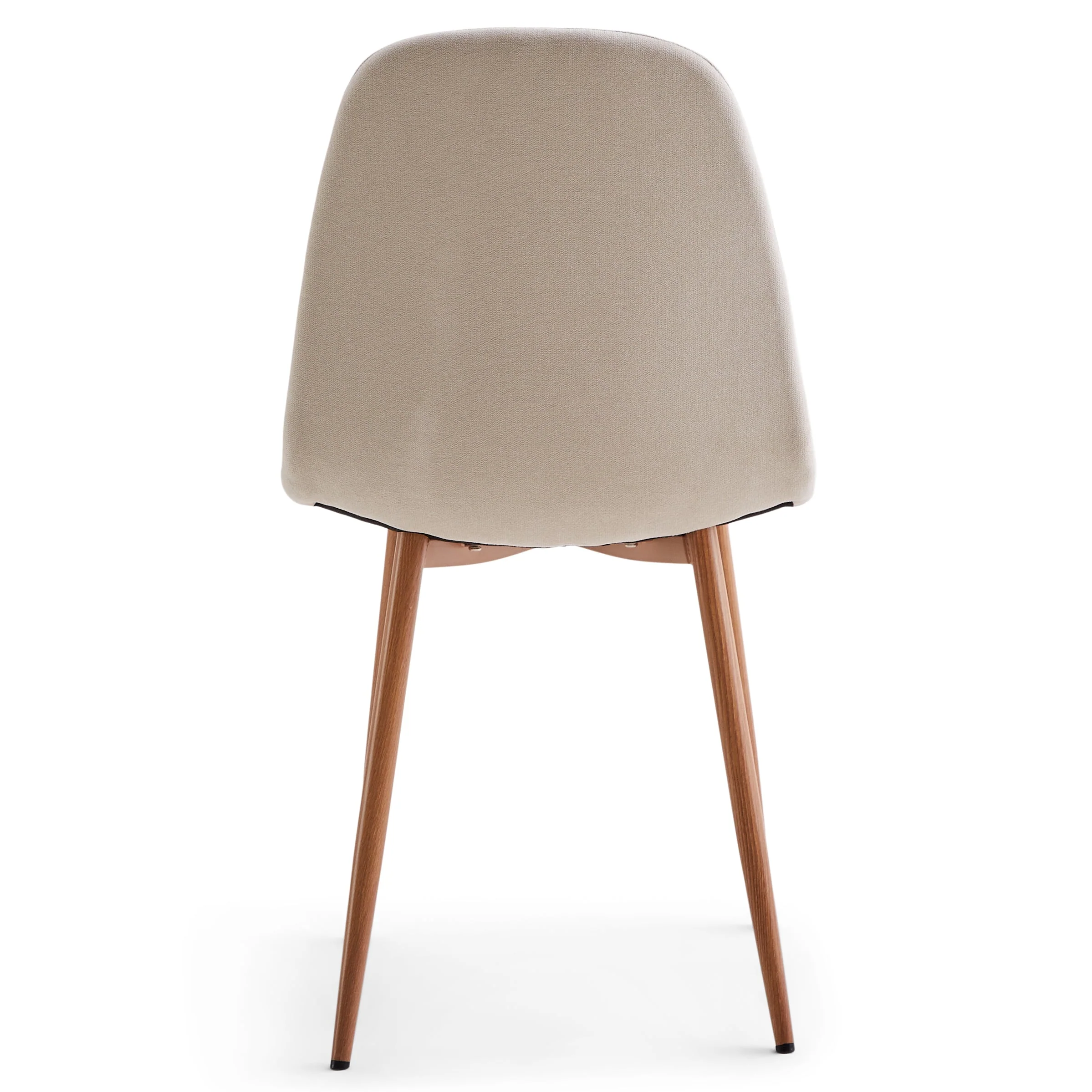 Anna - Chaise de salle à manger en tissu beige avec aspect chêne - Image 3