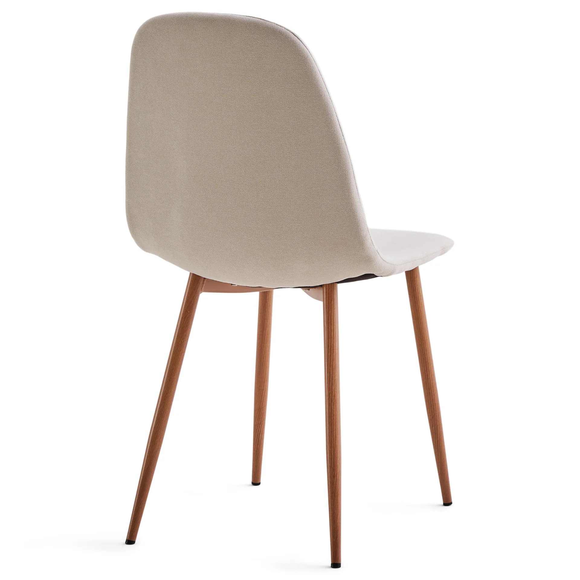 Anna - Chaise de salle à manger en tissu beige avec aspect chêne - Image 4