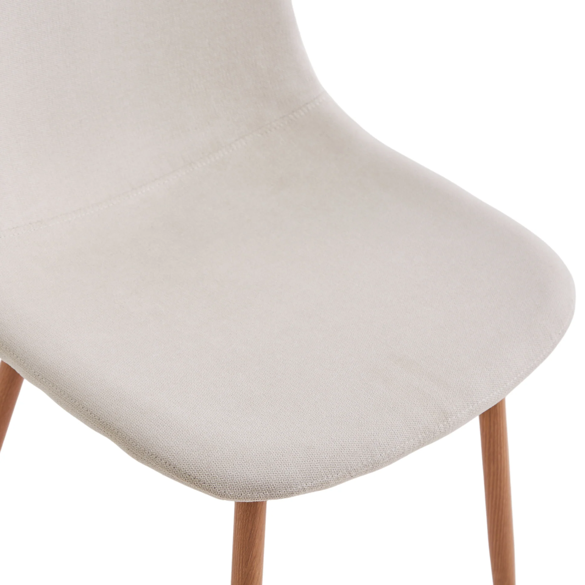 Anna - Chaise de salle à manger en tissu beige avec aspect chêne - Image 6