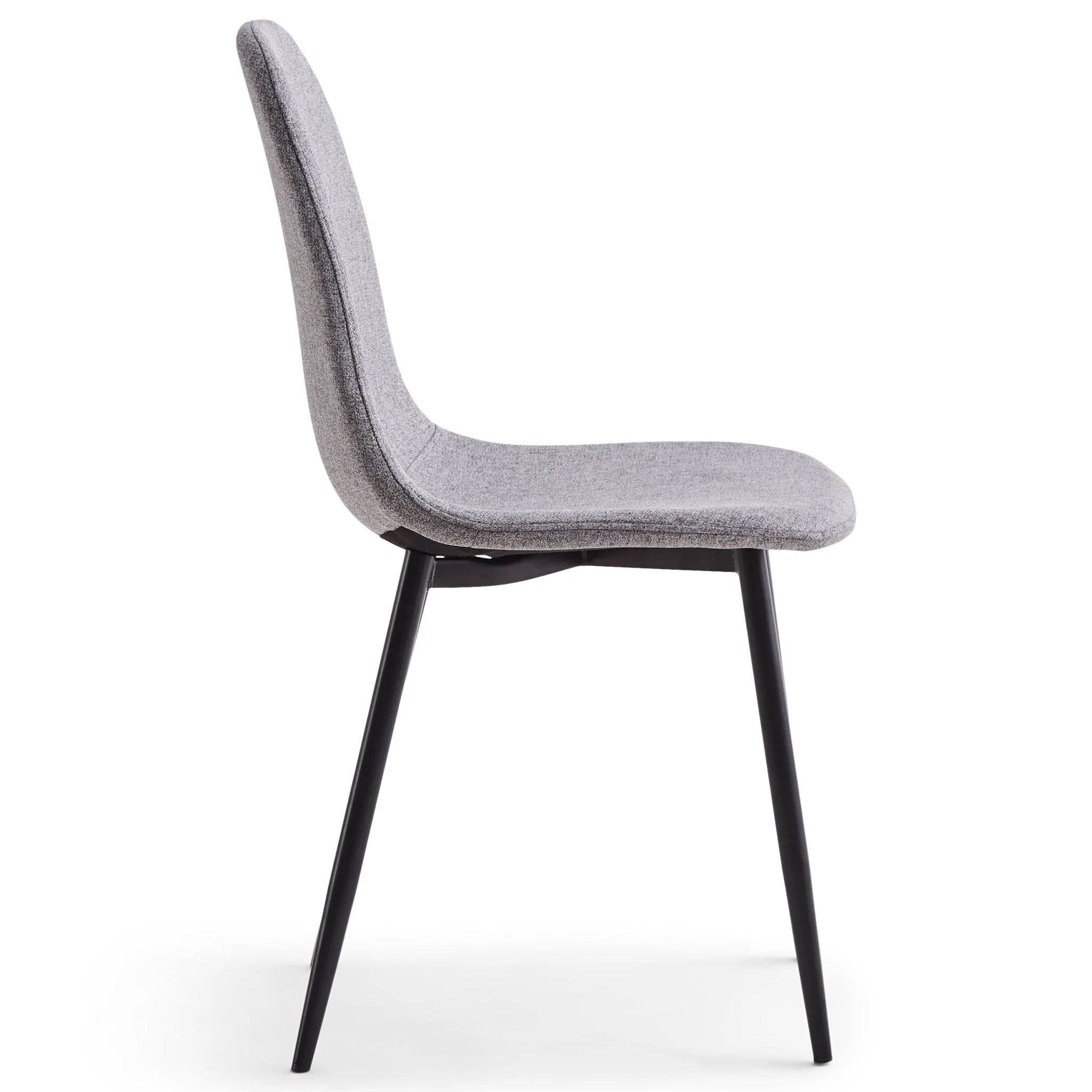 Anna - Chaise de salle à manger en tissu gris avec pieds noirs - Image 3