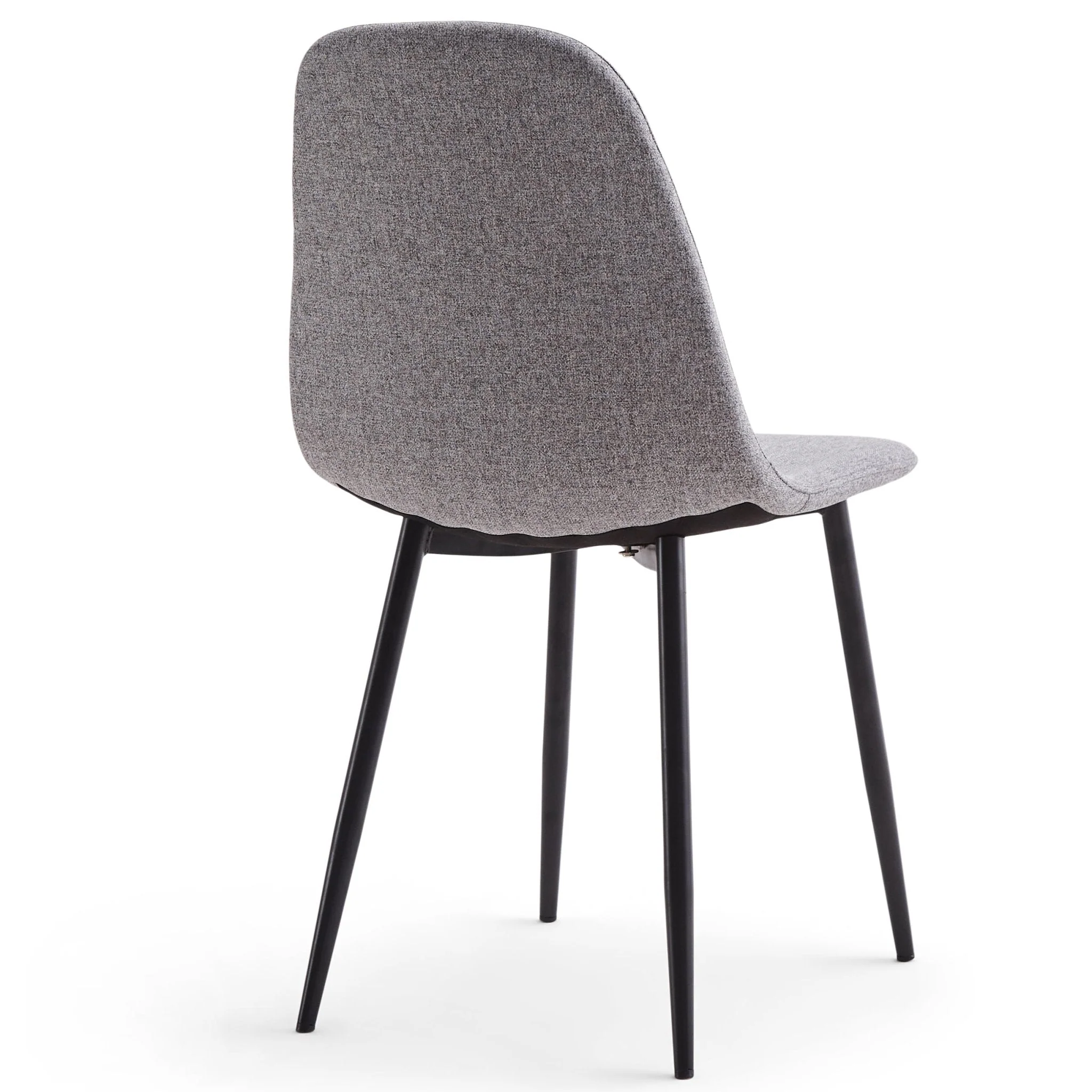 Anna - Chaise de salle à manger en tissu gris avec pieds noirs - Image 4