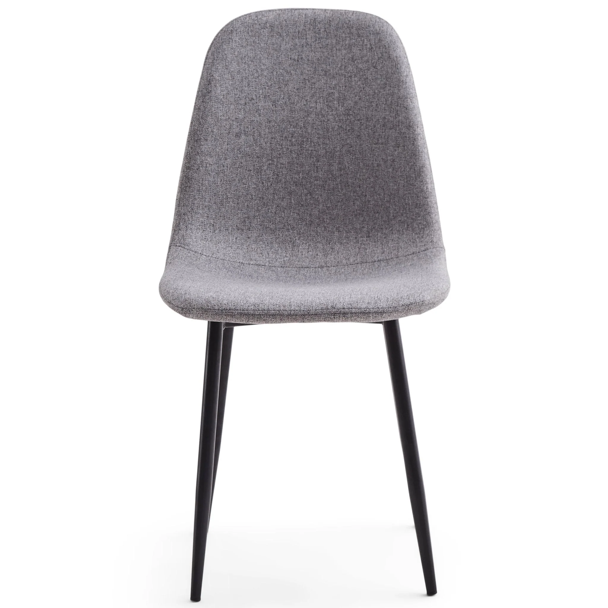Anna - Chaise de salle à manger en tissu gris avec pieds noirs - Image 6