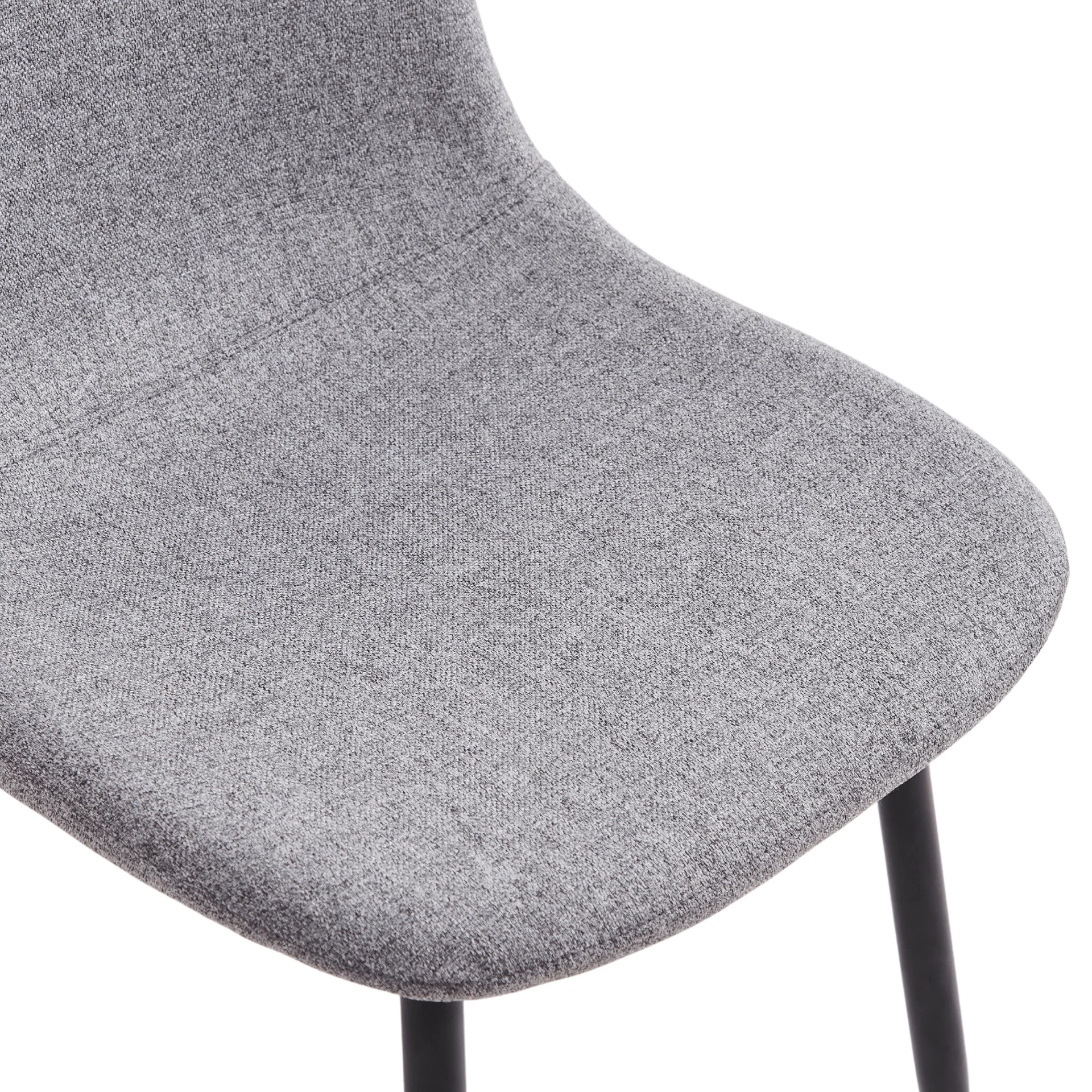 Anna - Chaise de salle à manger en tissu gris avec pieds noirs - Image 7