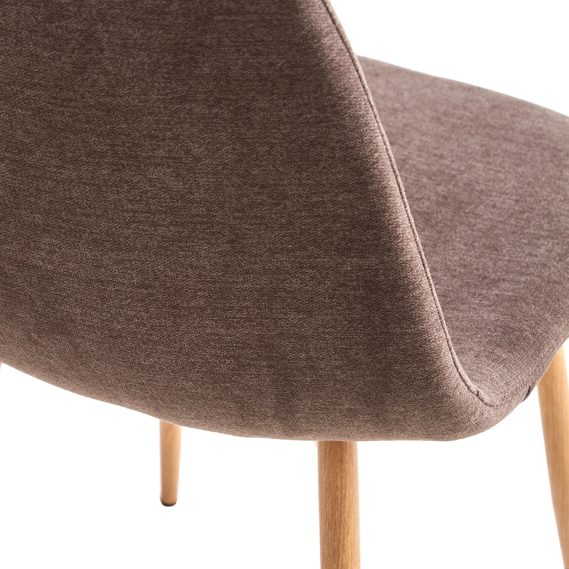 Anna - Chaise de salle à manger en tissu marron avec aspect chêne - Image 5