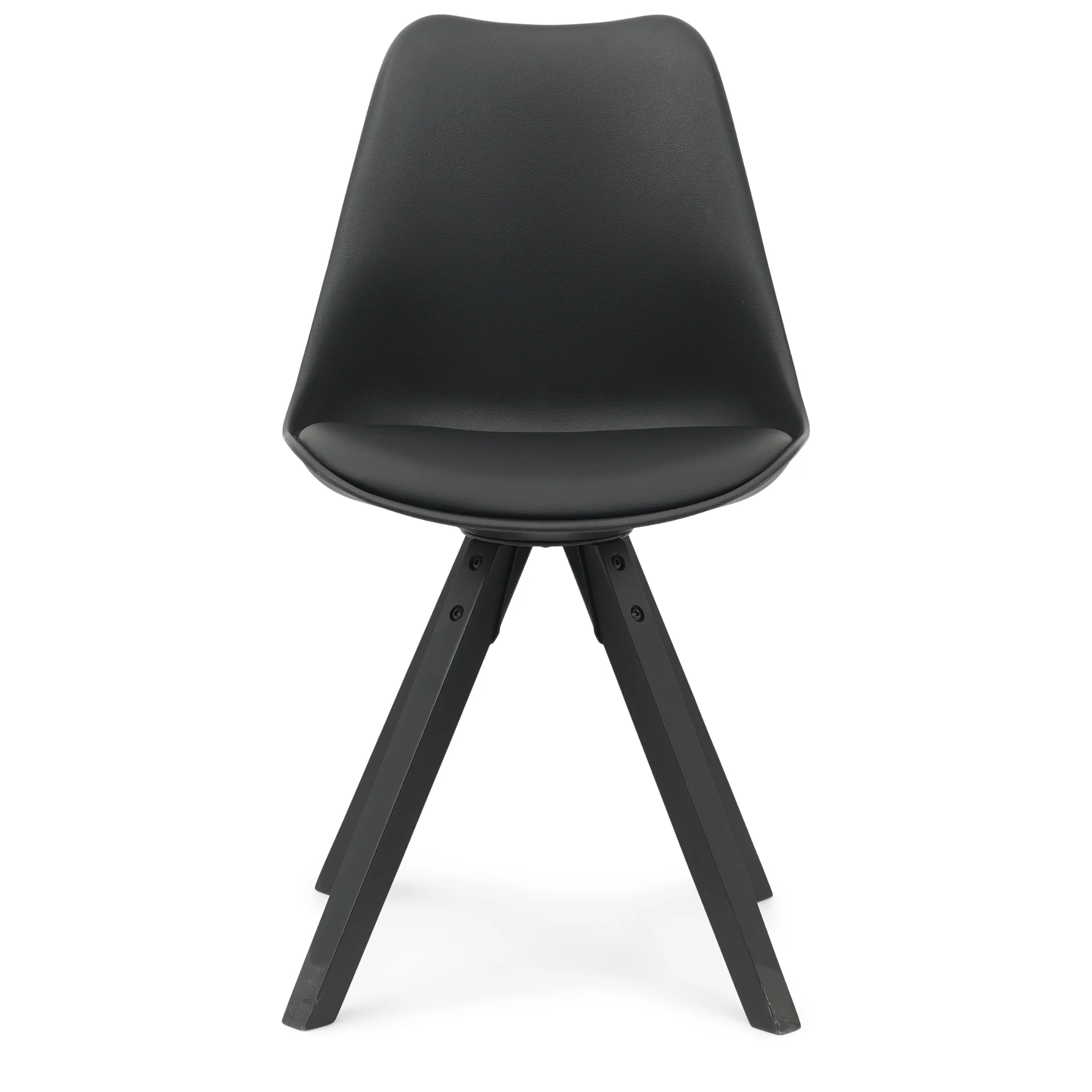 Aria - Chaise de salle à manger noire avec pieds en bois noirs - Image 10