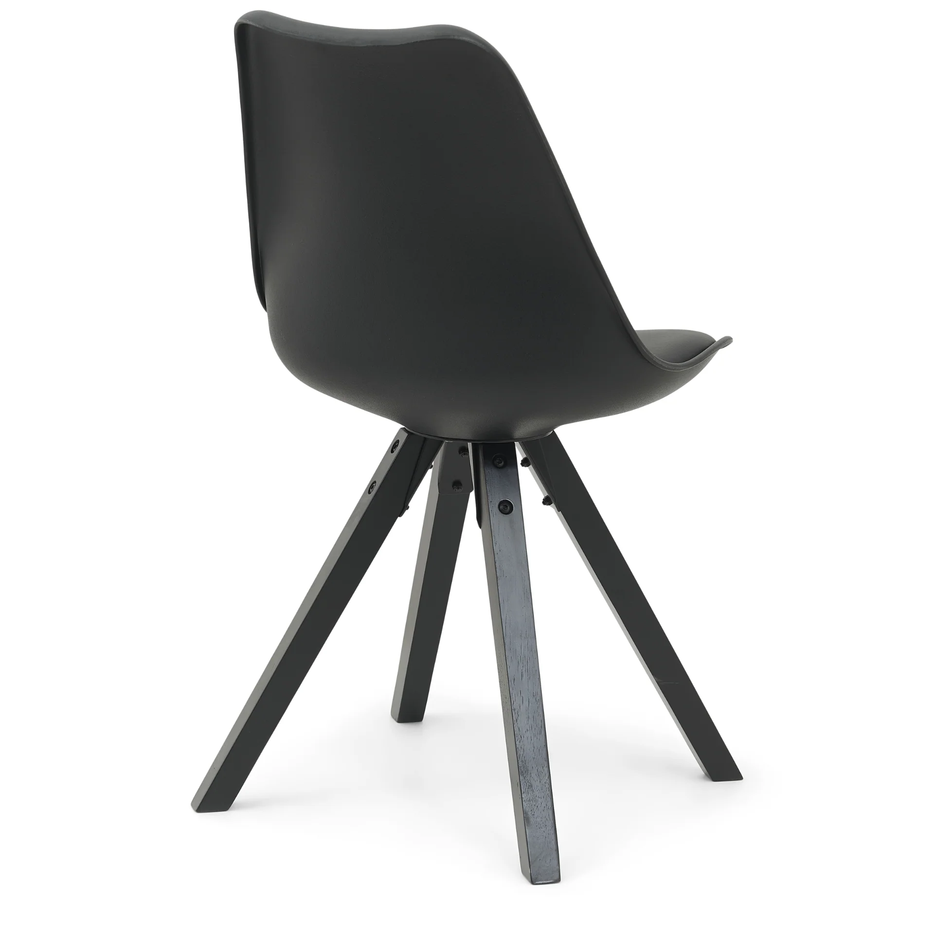 Aria - Chaise de salle à manger noire avec pieds en bois noirs - Image 7