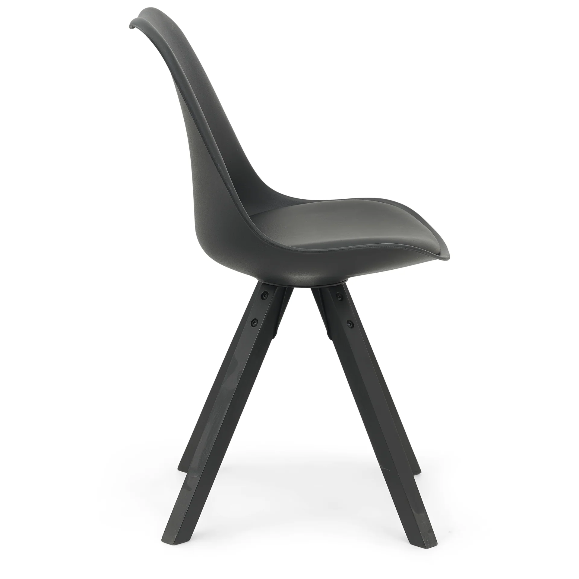 Aria - Chaise de salle à manger noire avec pieds en bois noirs - Image 8