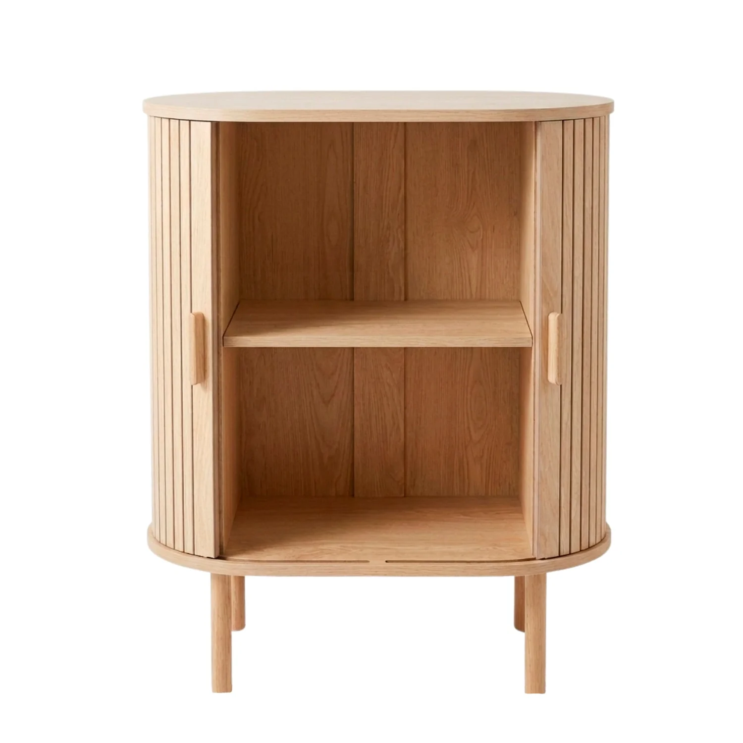 Penelope armoire avec portes tambour en chêne - 70x40x85 cm - Image 2