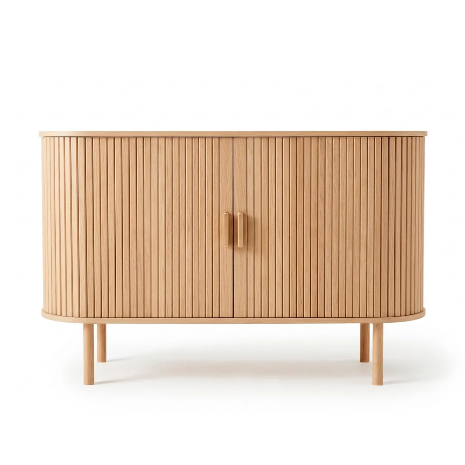 Penelope buffet à portes tambour en chêne - 120x40x78 cm