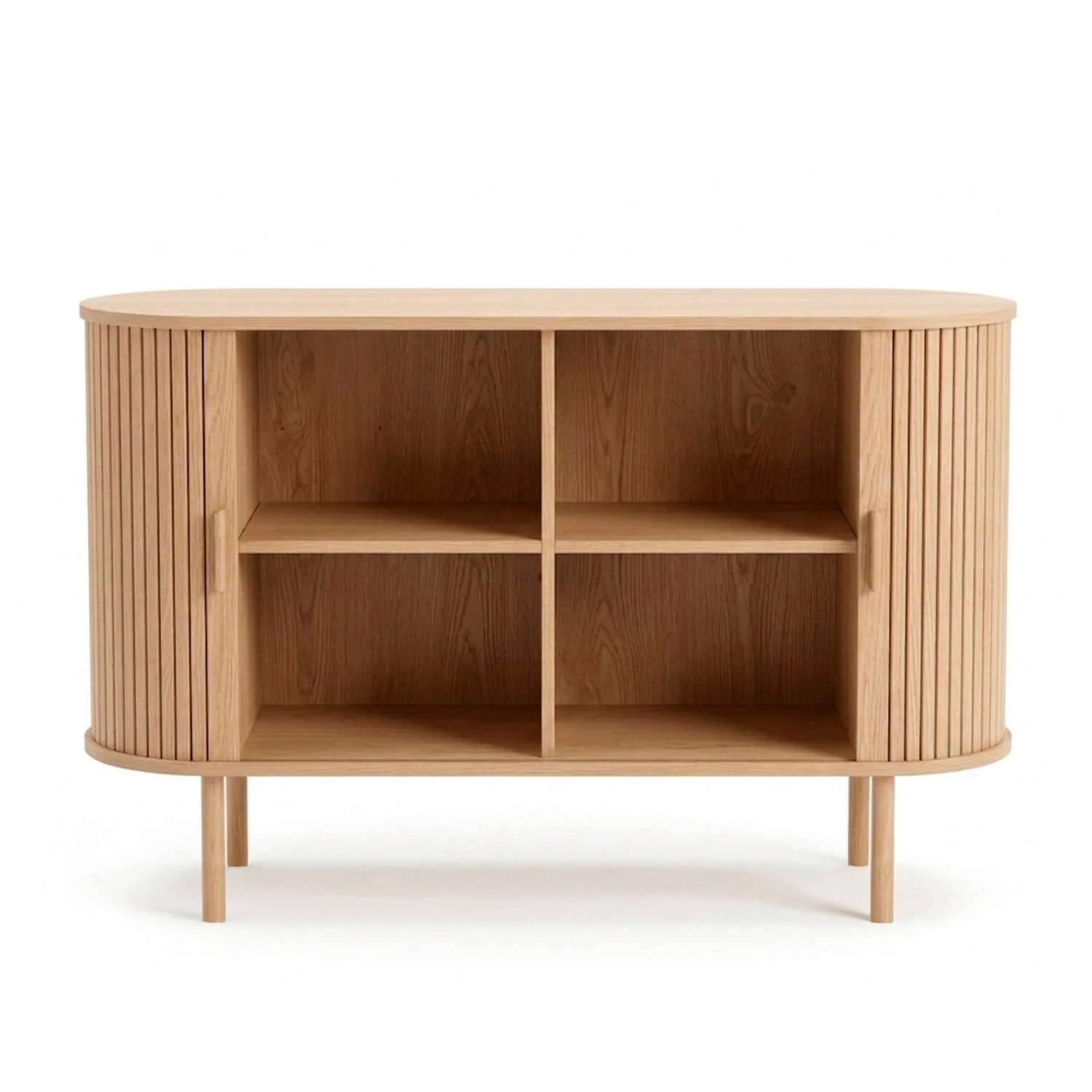 Penelope buffet à portes tambour en chêne - 120x40x78 cm - Image 2