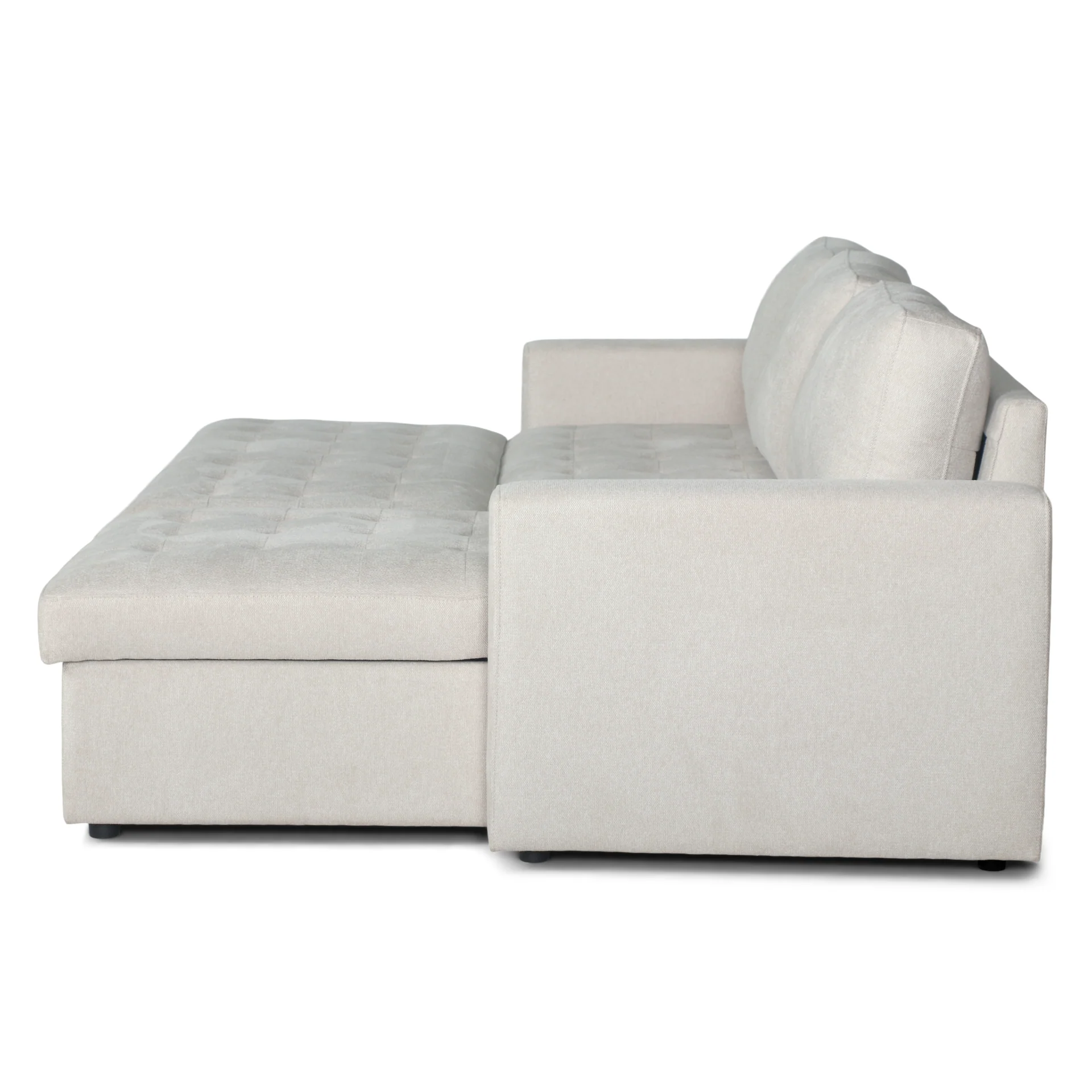 Sinus - Canapé-lit réversible beige avec méridienne et rangement - Image 10